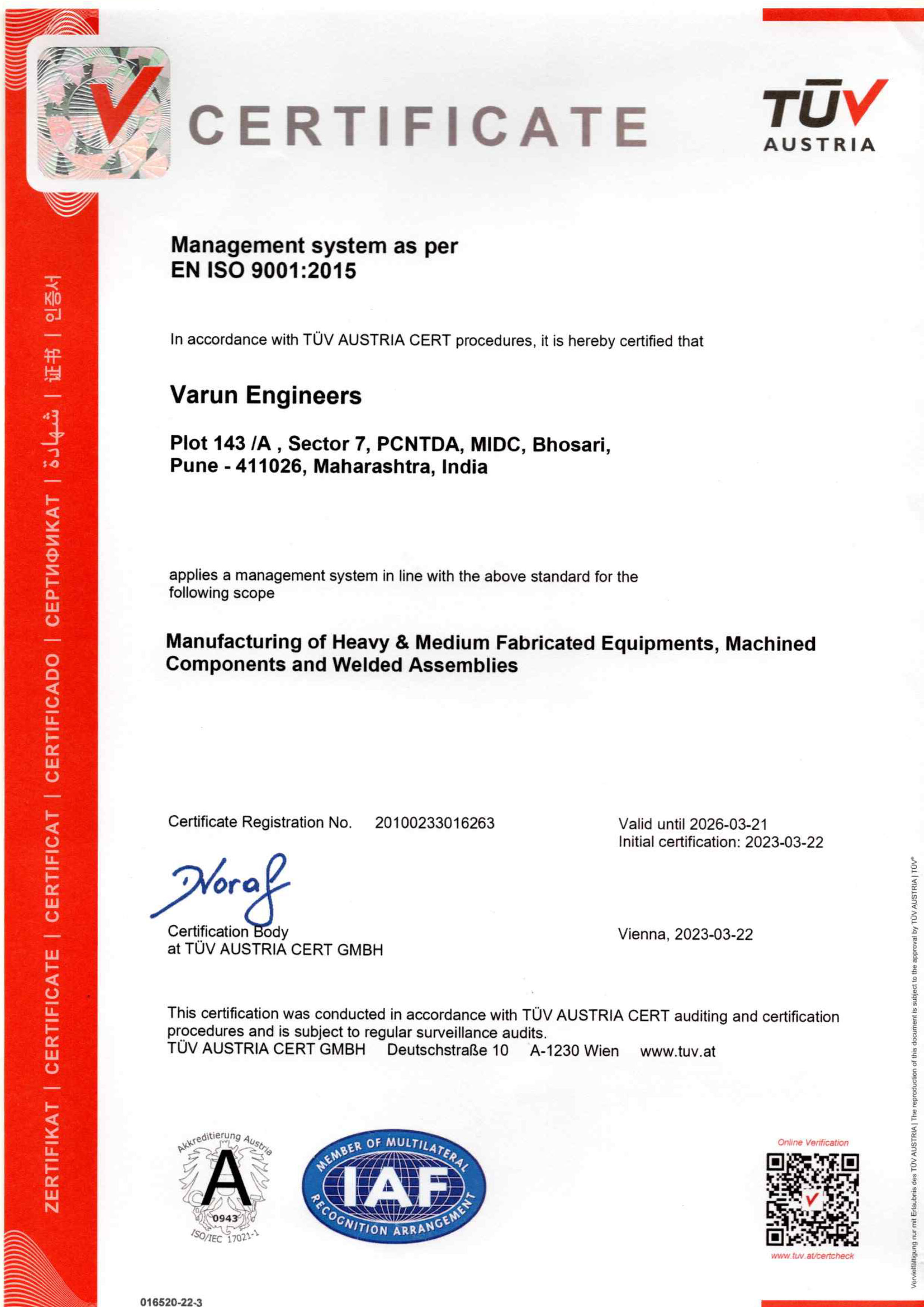 ISO 9001:2015 Certification
